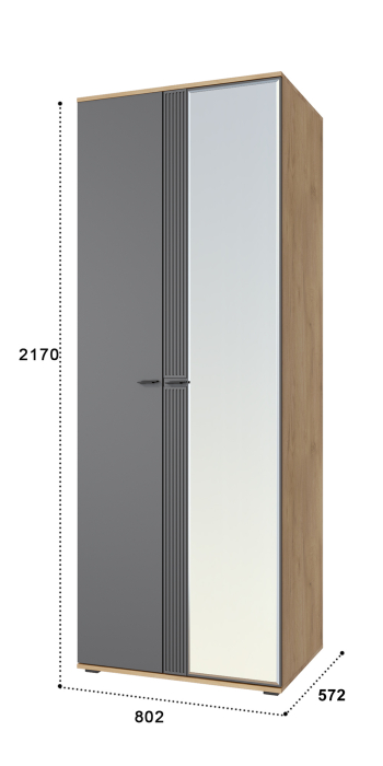 Шкафы двухстворчатые, Шкаф для одежды Эмилия ЭЛ-16К комбинированный