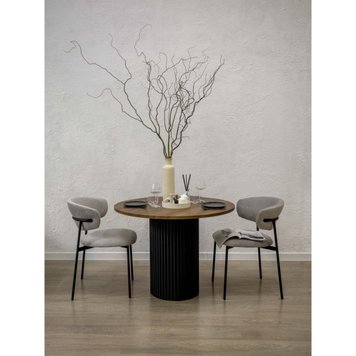 Обеденные столы, Деревянный стол Барел 90 (черные ноги)