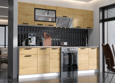 Кухонные гарнитуры, Кухня Хозяюшка 2,6 м Дуб вотан ЛДСП