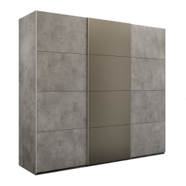 Шкаф-купе Эста 3-х дверный ДСП/Стекла хаки/Доводчик 270х66х240