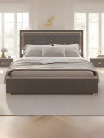 Мягкая кровать, Кровать Валенсия с подъемным механизмом 160х200 см велюр, серебро