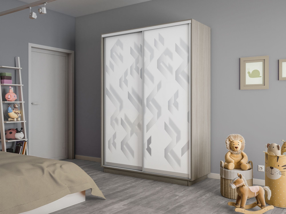 Шкафы-купе 2-х дверные, Шкаф-купе Экспресс 2-х дверный Фотопечать Ленты Стекла 160х45х220