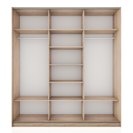 Шкаф-купе Прайм 3-х дверный ДСП/Стекло белое/Доводчики 210х57х230