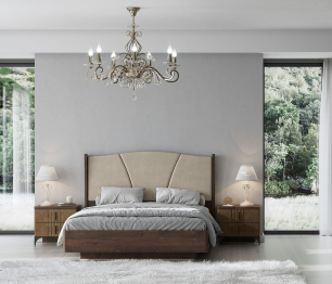 Кровать ШЕР КР-23-16-16, дуб апрель темный, alpina 14