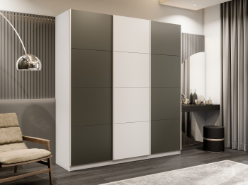 Шкаф-купе Прайм 3-х дверный Стекла хаки/ДСП/Доводчики 210х57х230