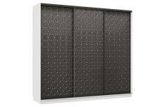 Шкафы-купе 3-х дверные, Шкаф-купе Премьер 36 (01РЧ;01РЧ;01РЧ) фасады ромб чёрный/трёхдверный/Профиль чёрный муар