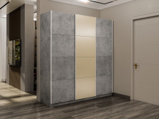 Шкафы-купе 3-х дверные, Шкаф-купе Прайм 3-х дверный Стекла фисташка/ДСП/Доводчики 180х57х230