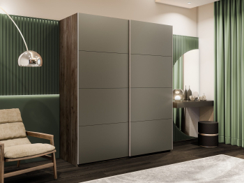 Шкаф-купе Эста 2-х дверный Стекла хаки/Доводчик 180х66х240