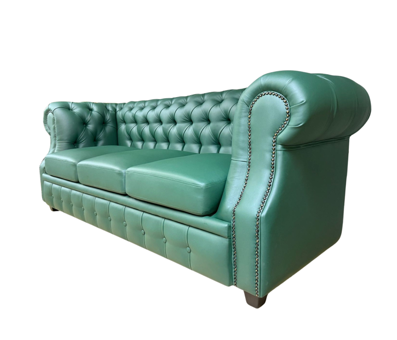 Дизайнерские диваны для гостиной, Диван Честер  Лофт 3-х местный, экокожа