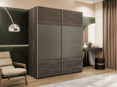 Шкафы-купе 2-х дверные, Шкаф-купе Эста 2-х дверный ДСП/Стекла хаки/Доводчик 180х66х240