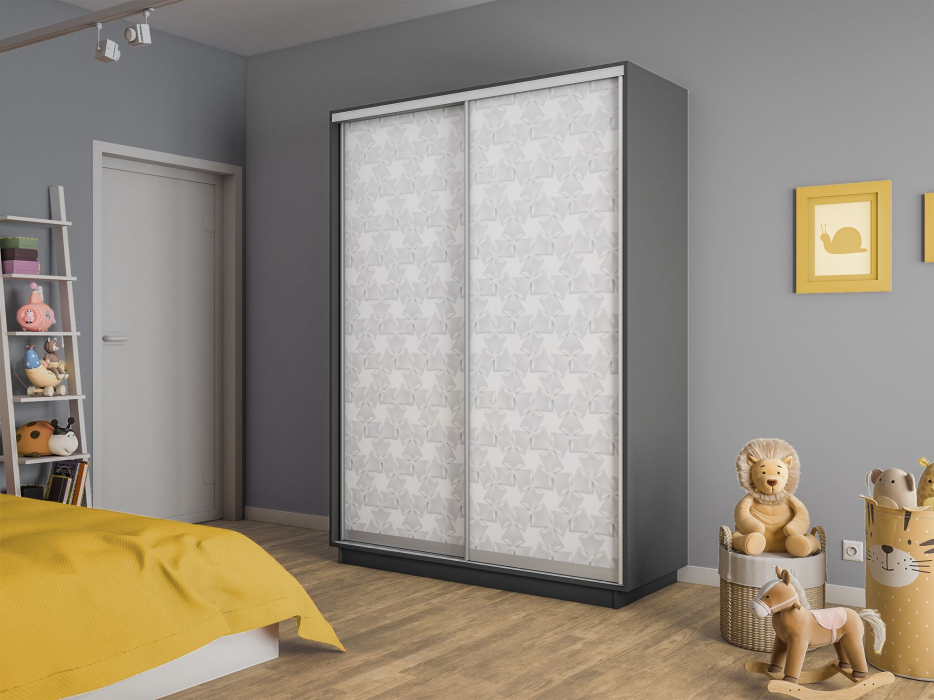 Шкафы-купе 2-х дверные, Шкаф-купе Экспресс 2-х дверный Фотопечать Калейдоскоп Стекла 160х60х220