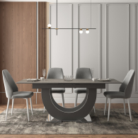 Обеденные столы, Стол Монако, столешница МДФ (1600/2000х900х820) серебро