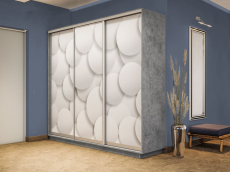 Шкафы-купе 3-х дверные, Шкаф-купе Экспресс 3-х дверный Фотопечать Шары Стекла 180х60х220