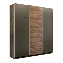 Шкаф-купе Эста 3-х дверный ДСП/Стекла хаки/Доводчик 270х66х240