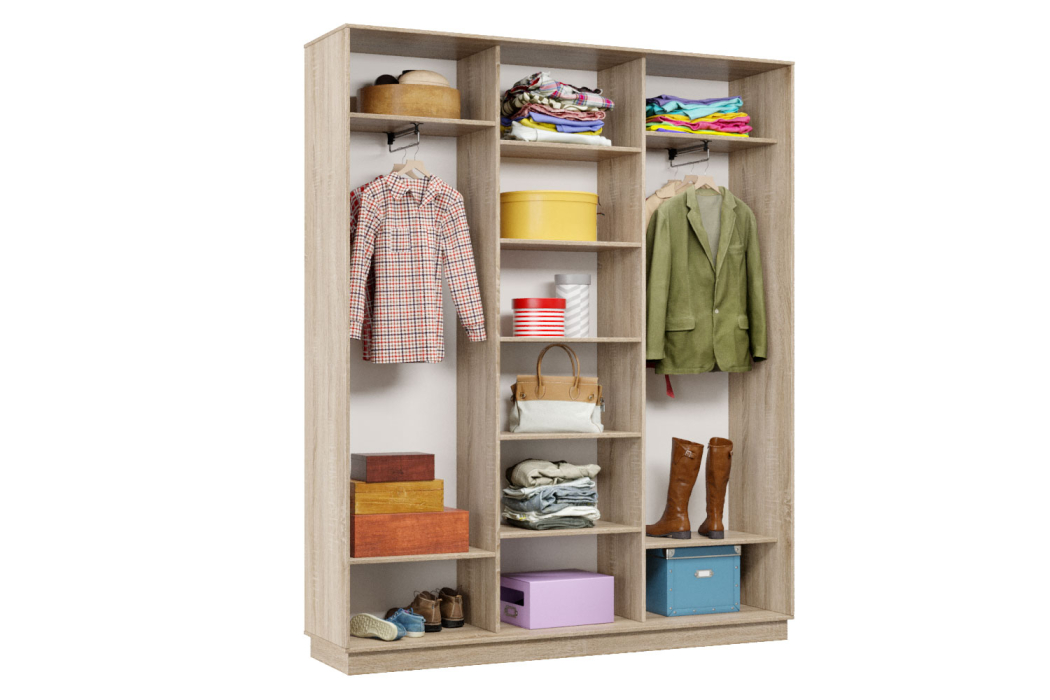 Шкафы-купе 3-х дверные, Шкаф-купе Премьер Лайт 27 (08;11;08) трехдверный