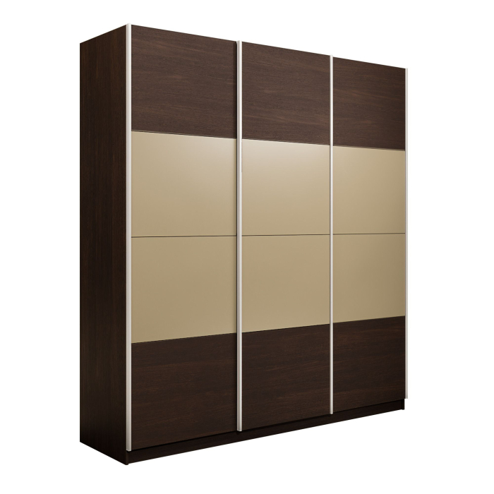 Шкафы-купе 3-х дверные, Шкаф-купе Эста 3-х дверный ДСП/Стекла фисташка/Доводчик 270х66х240