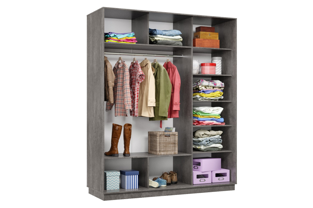 Шкафы-купе 3-х дверные, Шкаф-купе Премьер 22 (01ЗБ;01ЗБ;01ЗБ) фасады зеркало бронза/трёхдверный/Профиль чёрный муар