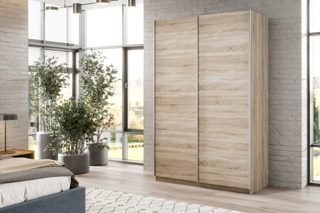 Шкафы-купе 2-х дверные, Шкаф-купе Smart 1224 2х дверный (фасады ЛДСП) профиль серебро