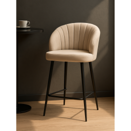 Стул полубарный на металлокаркасе Бэнбу некрутящийся marseille (чёрный)