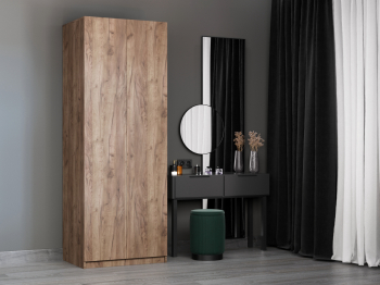 Шкаф складной Е1 Локер ("Гармошка" с системой Push to Move/Правый)81х52.5х220 см, с полками и модулем