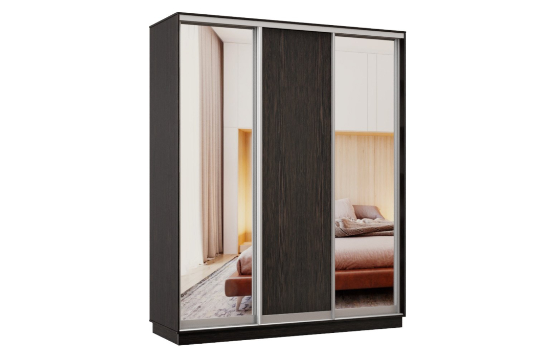 Шкафы-купе 3-х дверные, Шкаф-купе Премьер Лайт 23 (01;02;01) трехдверный