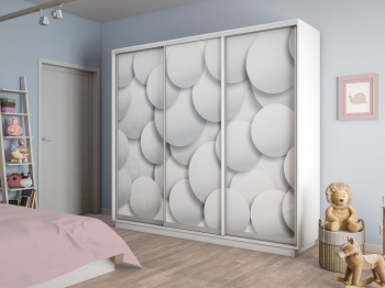 Шкаф-купе Экспресс 3-х дверный Фотопечать Шары Стекла 210х60х220