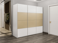 Шкафы-купе 3-х дверные, Шкаф-купе Эста 3-х дверный ДСП/Стекла фисташка/Доводчик 300х66х240