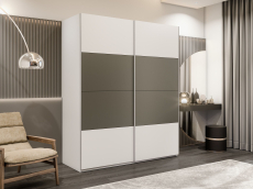 Шкафы-купе 2-х дверные, Шкаф-купе Эста 2-х дверный ДСП/Стекла хаки/Доводчик 180х66х240