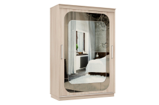 Шкафы-купе 2-х дверные, Шкаф-купе Премьер 10 двухдверный фасады Медиум, вставка бронза