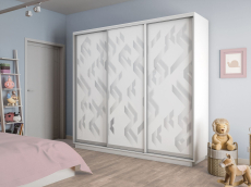 Шкафы-купе 3-х дверные, Шкаф-купе Экспресс 3-х дверный Фотопечать Ленты Стекла 180х45х240