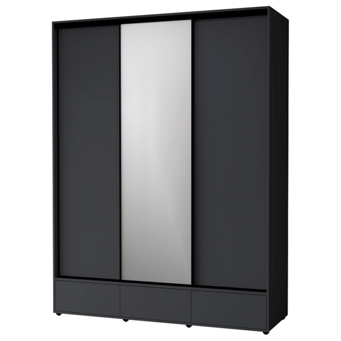 Шкафы-купе 3-х дверные, Шкаф-купе 3-дв  MOD 1800 зеркало/лдсп  (в2390*ш1800*г620)