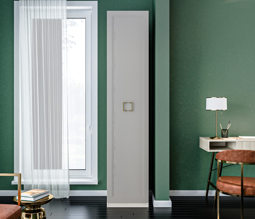 Для одежды, Пенал Макс с двумя ящиками с фасадом Ассоль Кашемир серый