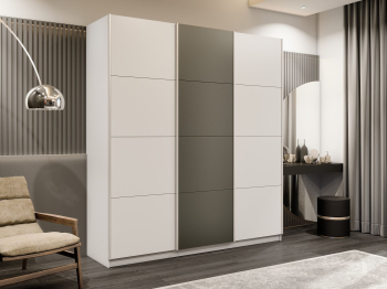 Шкаф-купе Прайм 3-х дверный Стекла хаки/ДСП/Доводчики 180х57х230