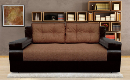 Диван-кровать еврокнижка, Амстердам мини 150, рогожка/экокожа