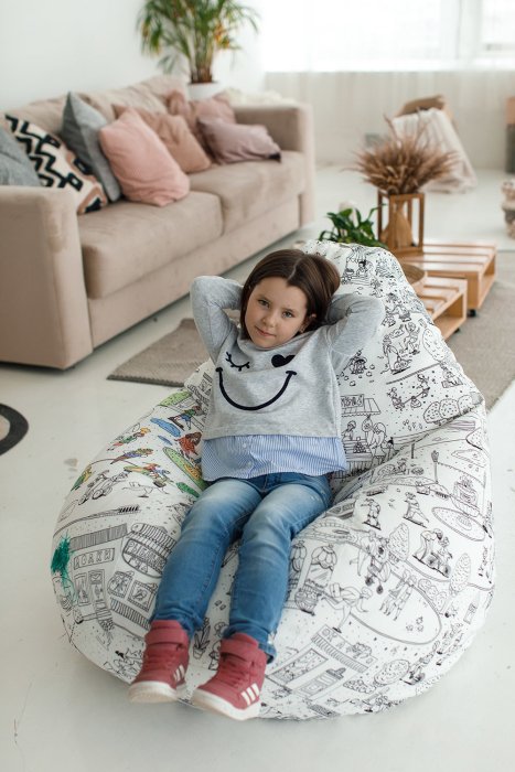 Кресла-мешки, Кресло раскраска, жаккард с фломастерами