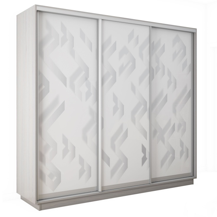 Шкафы-купе 3-х дверные, Шкаф-купе Экспресс 3-х дверный Фотопечать Ленты Стекла 180х60х240