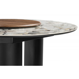 Керамический стол Иган 137 (чёрная нога)