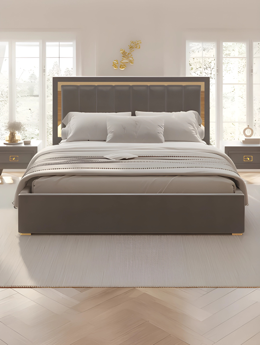 Мягкая кровать, Кровать Валенсия с подъемным механизмом 180х200 см велюр, золото