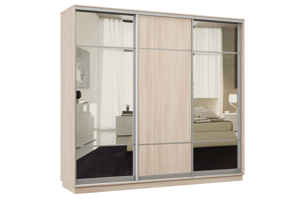 Шкафы-купе 3-х дверные, Шкаф-купе Премьер Лайт 61 (11;08;11) трехдверный