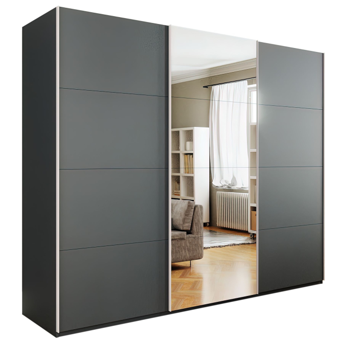 Шкафы-купе 3-х дверные, Шкаф-купе Эста ДСП+Зеркало+ДСП 270х66х240