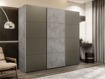 Шкаф-купе Эста 3-х дверный ДСП/Стекла хаки/Доводчик 300х66х240