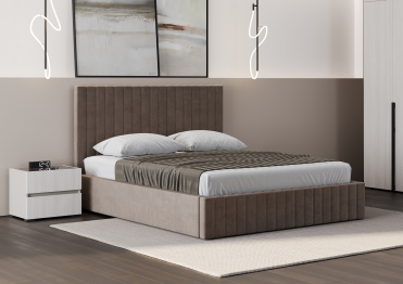 Кровать двуспальная Болонья велюр с ПМ 180х200 см