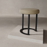 Пуфы дизайнерские, Пуф с металлическим каркасом HORSIX (Черный)