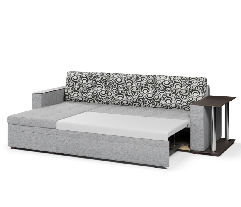 Диваны угловые в гостиную, Диван-кровать угловой Атланта со столом дельфин,рогожка