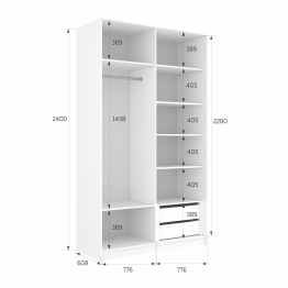 Шкаф-купе Эста 2-х дверный Стекла хаки/Доводчик 160х66х240
