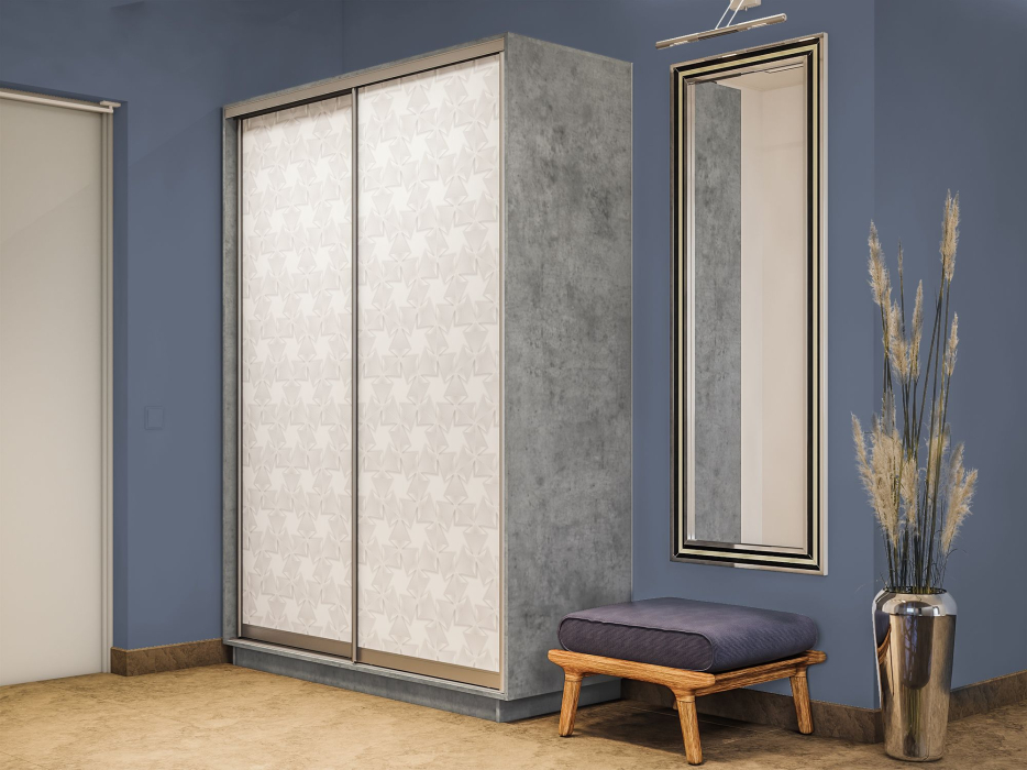 Шкафы-купе 2-х дверные, Шкаф-купе Экспресс 2-х дверный Фотопечать Калейдоскоп Стекла 120х60х220