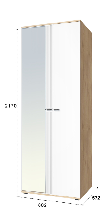 Шкафы двухстворчатые, Шкаф для одежды Эмилия ЭЛ-16К комбинированный
