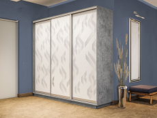 Шкафы-купе 3-х дверные, Шкаф-купе Экспресс 3-х дверный Фотопечать Ленты Стекла 240х60х220