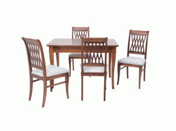 Обеденная группа Моцарт 120 со стульями Рич/ серый, Орех