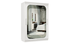 Шкафы-купе 2-х дверные, Шкаф-купе Премьер 10 двухдверный фасады Медиум, вставка графит